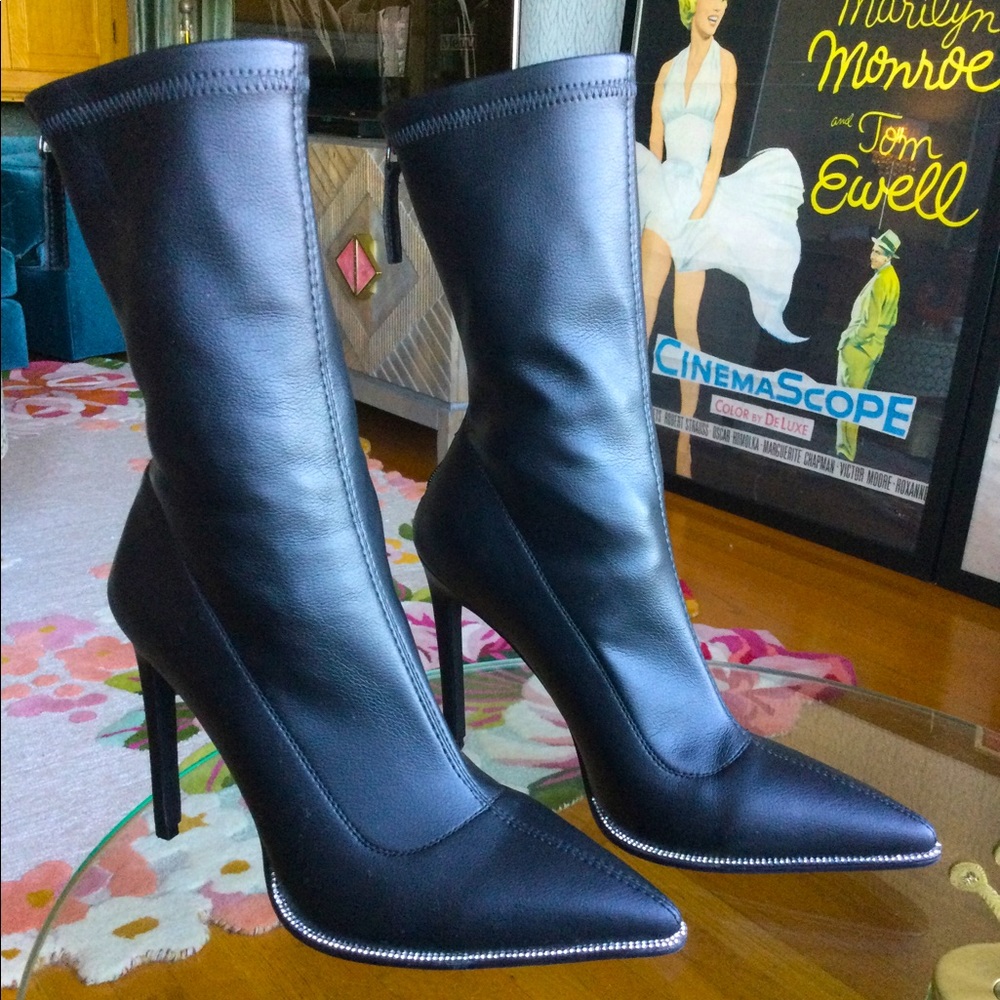 Simmi London Lyla Diamanté Stiletto Ankle Boots 7